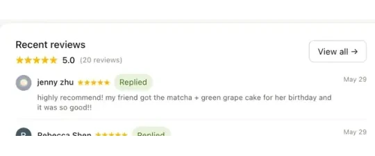 A Google review list in INFI GROW, each review marked Replied