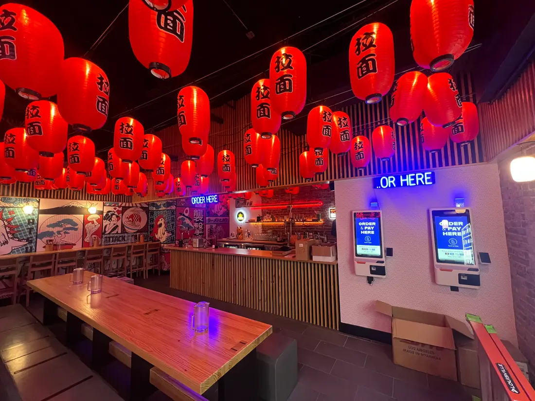 INFI self-ordering kiosks in a ramen shop