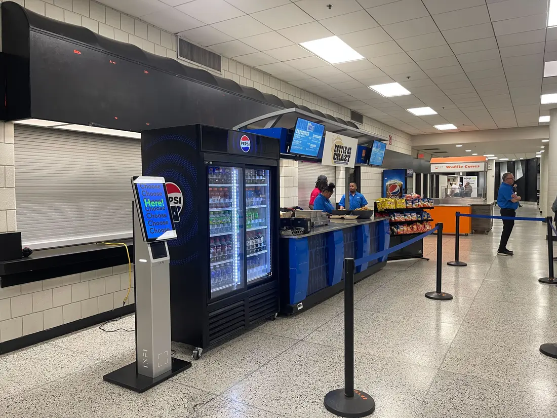 INFI kiosk at a stadium concession stand